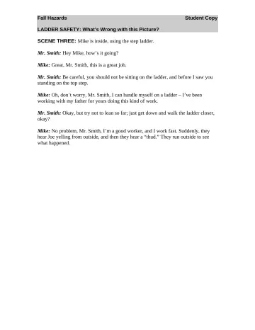 Page 4: SCENE THREE: Mike is inside, using the step ladder.