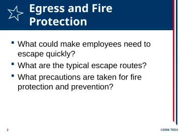 Slide 2: Egress and Fire Protection