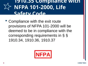 Slide 8: 1910.35 Compliance with NFPA 101-2000, Life Safety Code