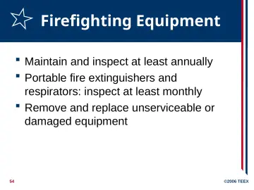 Slide 54: Firefighting Equipment