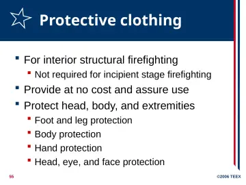 Slide 55: Protective clothing