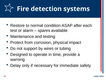 Slide 67: Fire detection systems