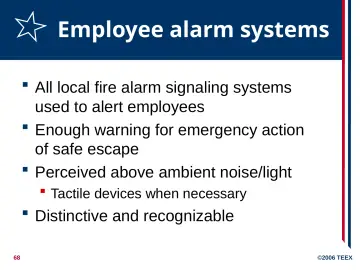 Slide 68: Employee alarm systems