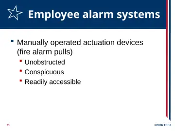 Slide 71: Employee alarm systems