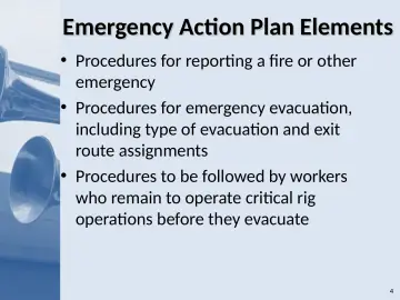 Slide 4: Emergency Action Plan Elements