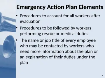 Slide 5: Emergency Action Plan Elements