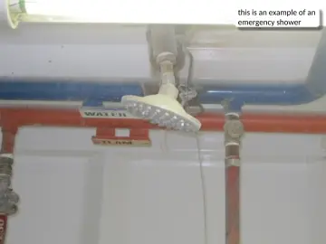 Slide 13: this is an example of an emergency shower
