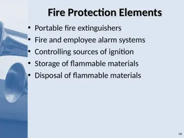 Slide 19: Fire Protection Elements