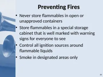 Slide 20: Preventing Fires