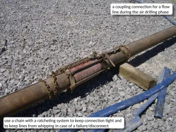 Slide 33: a coupling connection for a flow line during the air drilling phase