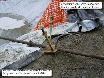 Slide 34: depending on the pressure involved, this line could kick up and strike you