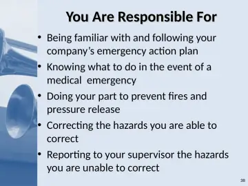 Slide 38: You Are Responsible For