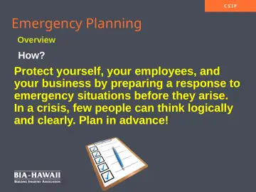 Slide 6: Emergency Planning
