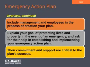 Slide 8: Emergency Action Plan