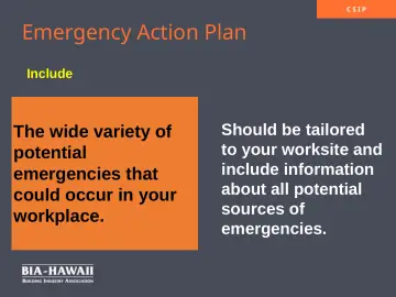Slide 9: Emergency Action Plan