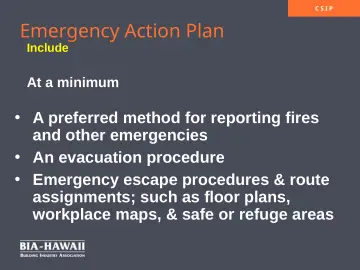 Slide 11: Emergency Action Plan
