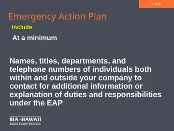 Slide 12: Emergency Action Plan