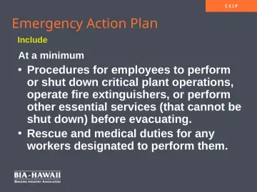 Slide 13: Emergency Action Plan