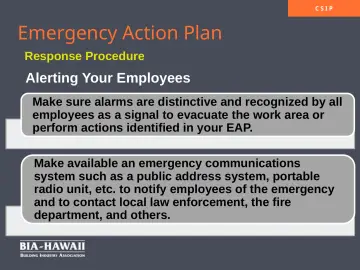 Slide 20: Emergency Action Plan