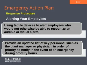 Slide 22: Emergency Action Plan