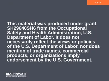 Slide 40: OSHA Disclaimer