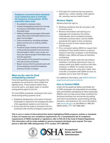 Page 2: Employers covered by these standards must implement plans to minimize the frequency of…