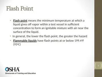 Slide 3: Flash Point