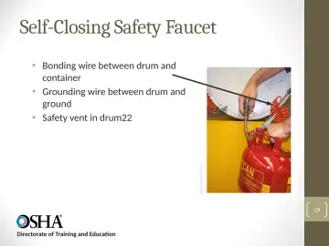 Slide 19: Self-Closing Safety Faucet