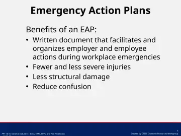 Slide 5: Emergency Action Plans