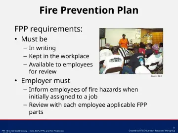 Slide 11: Fire Prevention Plan