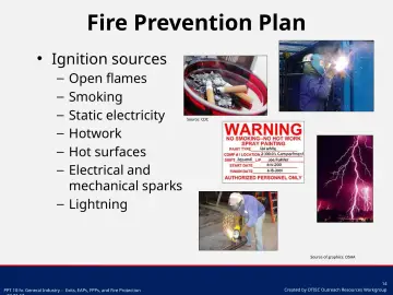 Slide 14: Fire Prevention Plan