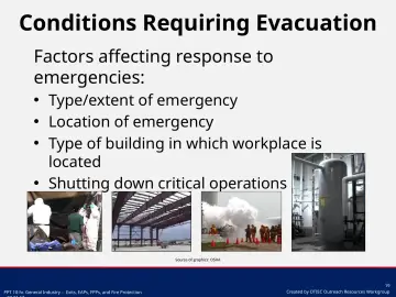 Slide 19: Conditions Requiring Evacuation
