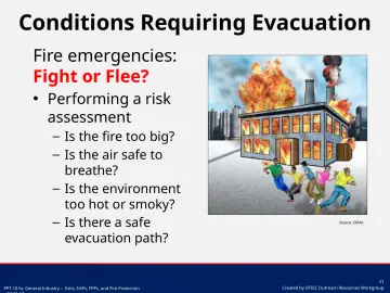 Slide 21: Conditions Requiring Evacuation