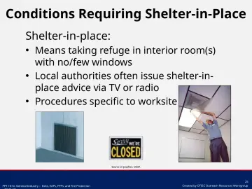 Slide 25: Conditions Requiring Shelter-in-Place