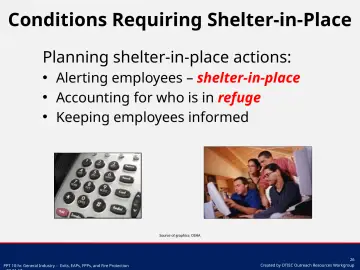 Slide 26: Conditions Requiring Shelter-in-Place