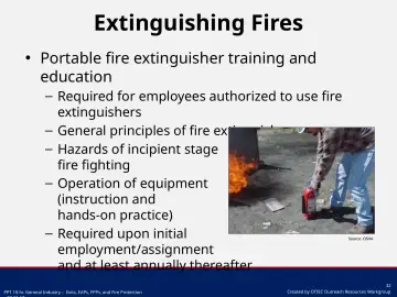 Slide 32: Extinguishing Fires