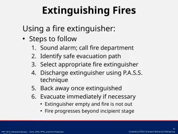 Slide 41: Extinguishing Fires