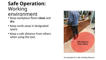 Slide 15: Safe Operation: Working environment