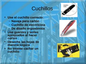 Slide 22: Cuchillos