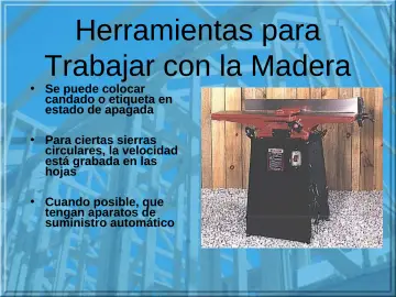 Slide 44: Herramientas para Trabajar con la Madera