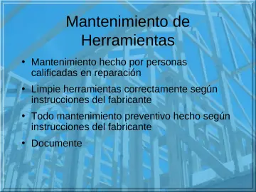 Slide 60: Mantenimiento de Herramientas