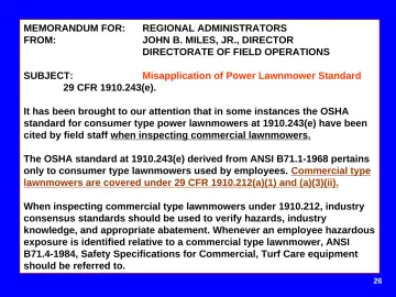 Slide 26: MEMORANDUM FOR: