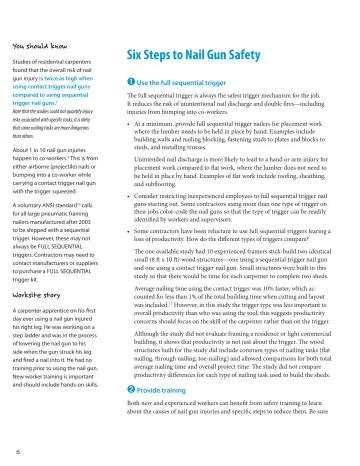 Page 12: Six Steps to Nail Gun Safety