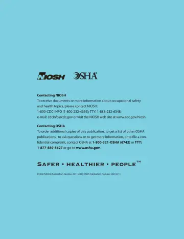Page 20: Contacting NIOSH