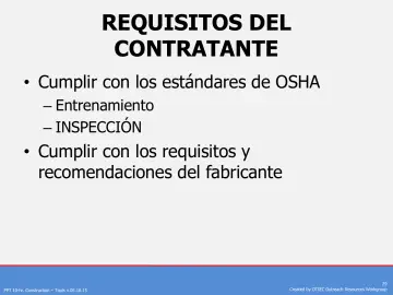 Slide 29: REQUISITOS DEL CONTRATANTE