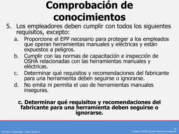 Slide 38: Comprobación de conocimientos