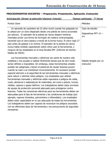 Page 2: PROCEDIMIENTOS DOCENTES ---Preparación, Presentación, Aplicación, Evaluación
