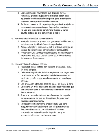 Page 8: 3. Las herramientas neumáticas que disparan clavos, remaches, grapas o sujetadores…