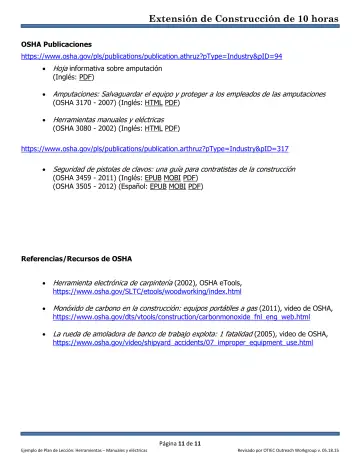 Page 11: OSHA Publicaciones
