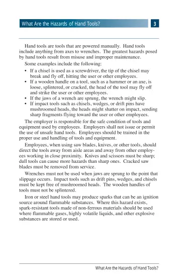 Page 7: What Are the Hazards of Hand Tools?